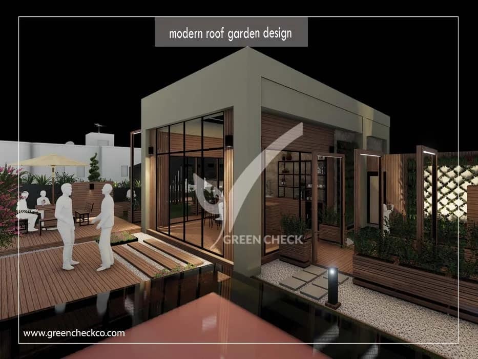 Picture of modern roof garden design| An example of modern roof gardens in 2023 ...